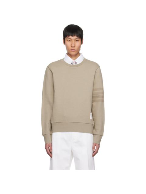 Thom Browne Beige Tonal 4-Bar Loopback Sweatshirt