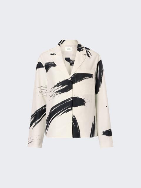 Loulou de Saison Sana Cuban Collar Shirt Ivory And Black