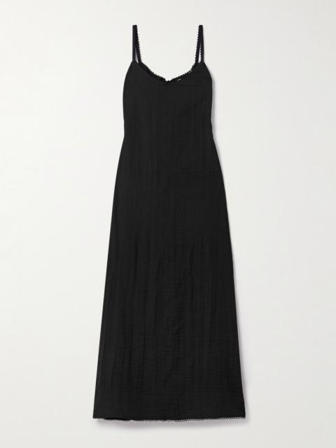 Proenza Schouler Evelyn tie-back crinkled-voile maxi dress Black
