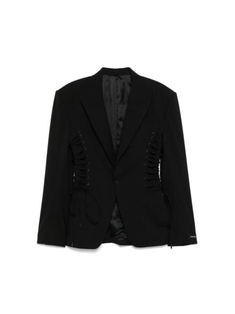 laced-up blazer