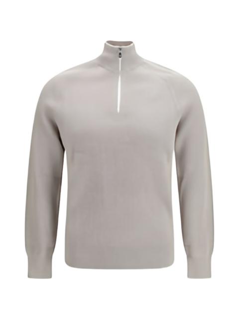 Brunello Cucinelli ribbed-knit half-zip sweater