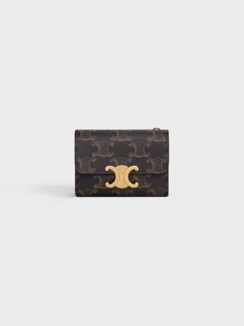 CELINE COMPACT WALLET WITH COIN TRIOMPHE in triomphe canvas