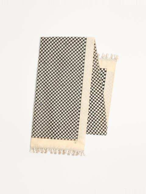 Valentino ESCAPE PAREO IN COTTON AND SILK WITH POLKA DOT PRINT