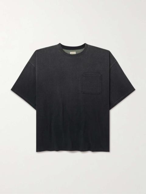 Kapital Distressed Printed Two-Tone Cotton-Jersey T-Shirt