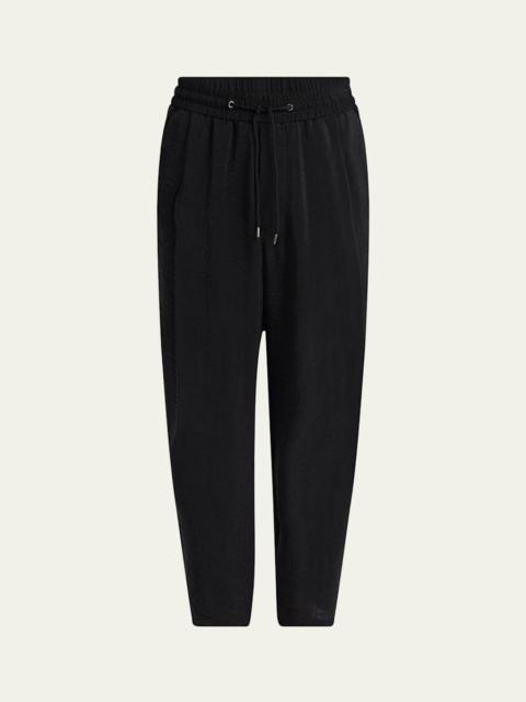 GIORGIO ARMANI Men's Cupro Blend Drawstring Trousers