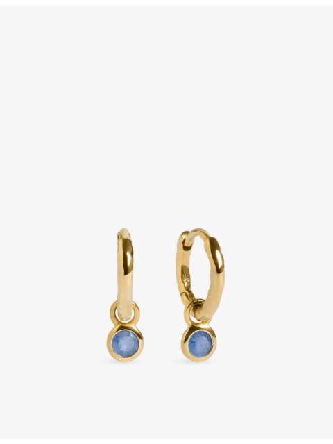 MONICA VINADER September Birthstone 18ct Yellow-Gold Vermeil and Blue Sapphire Huggie Earrings