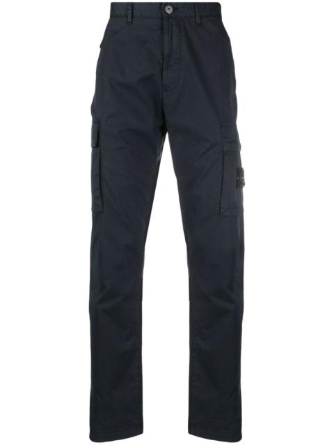 Stone Island logo-patch straight-leg trousers