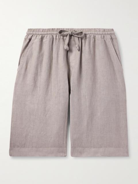 FEDELI Vico Straight-Leg Linen Drawstring Shorts