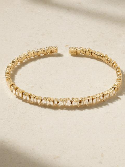 SUZANNE KALAN 18-karat Gold Diamond Cuff