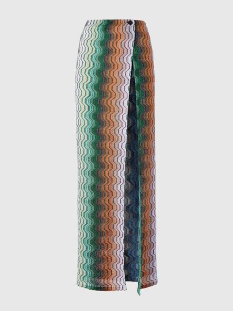 Missoni Long skirt in viscose lamé with greek motif
