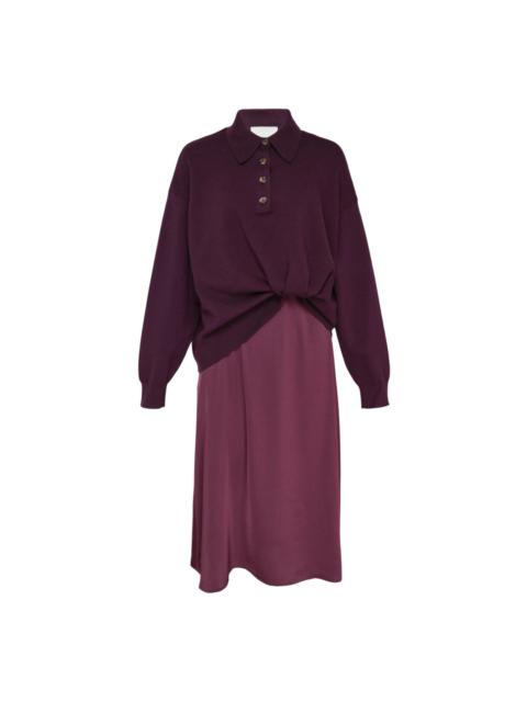 3.1 Phillip Lim Ultrafine Merino Long Sleeve Polo Midi Dress