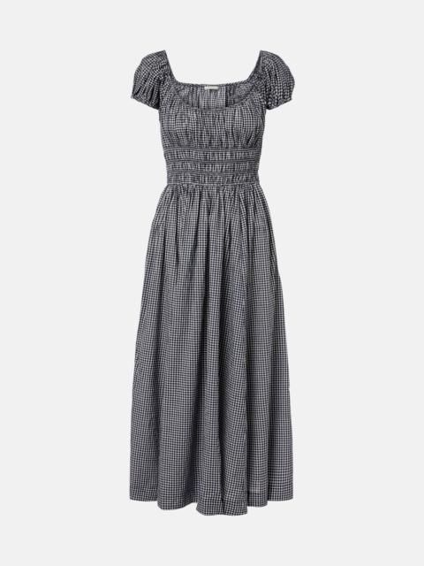 DÔEN Quinley gathered gingham cotton midi dress