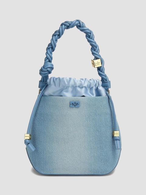 GANNI Women's Bou Charm-Embellished Denim Bucket Bag - Faded Denim