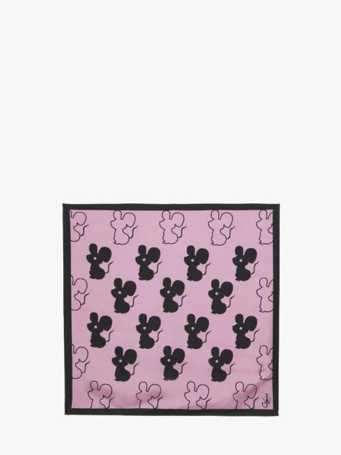 JW Anderson SILK SCARF WITH MOUSE MOTIF