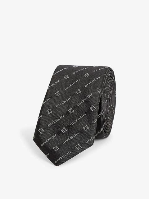 Givenchy Logo text-weave silk tie