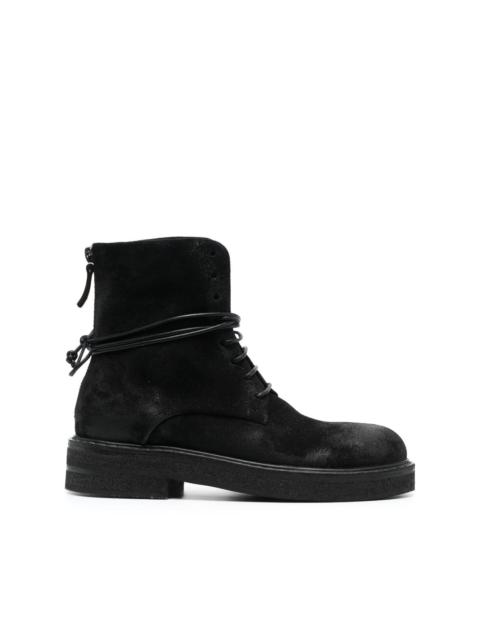 lace-up suede boots