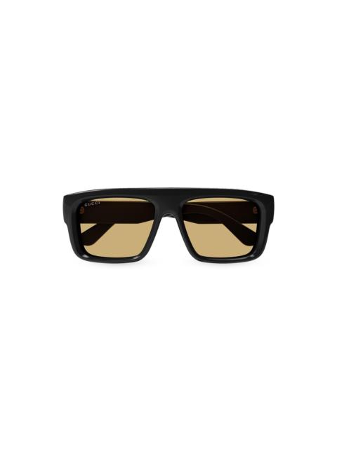 GUCCI logo-engraved rectangle-frame sunglasses