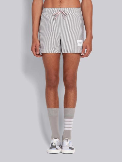 Thom Browne Medium Grey Poly-nylon Seersucker Drawcord Waist Swim Short