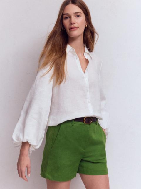 BODEN Belgravia Linen Shorts-Promenade Green