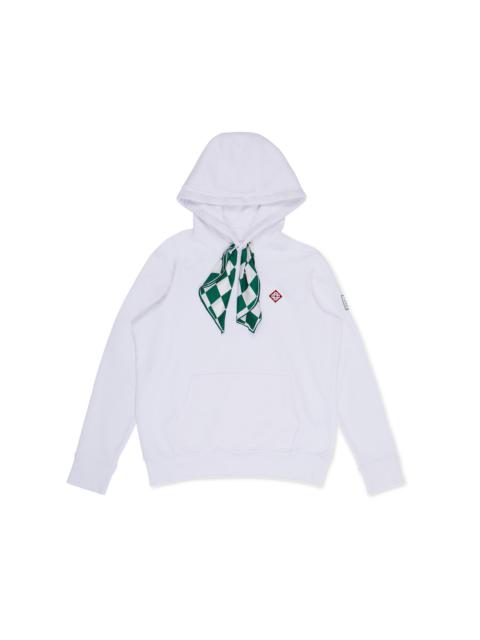 White Silk Scarf Hooded Sweatshirt