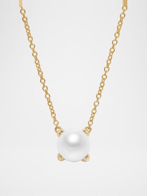 DAVID YURMAN Pearl Classics Necklace with Diamonds in 18K Gold, 6.5mm