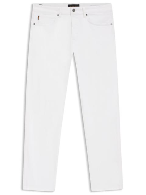 BOSS MAINE REGULAR-FIT JEANS IN WHITE SOFT-MOTION DENIM