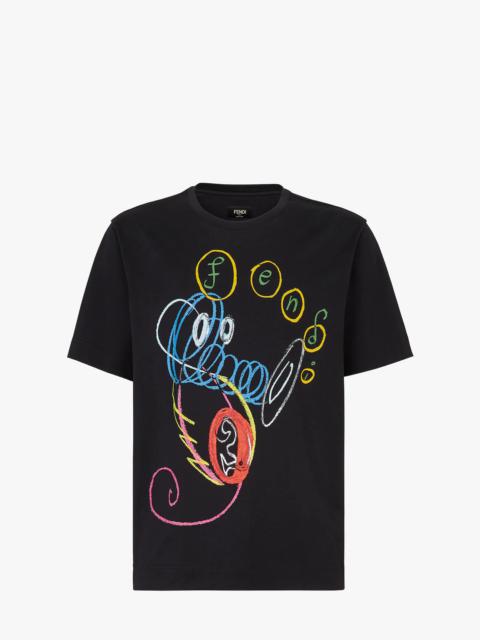FENDI Black jersey T-shirt