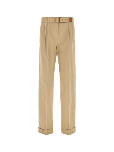 Miu Miu Miu Miu Recycled Cotton Trousers — Beige