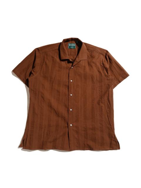 Gitman Vintage Brown Dobby Stripe Camp Shirt