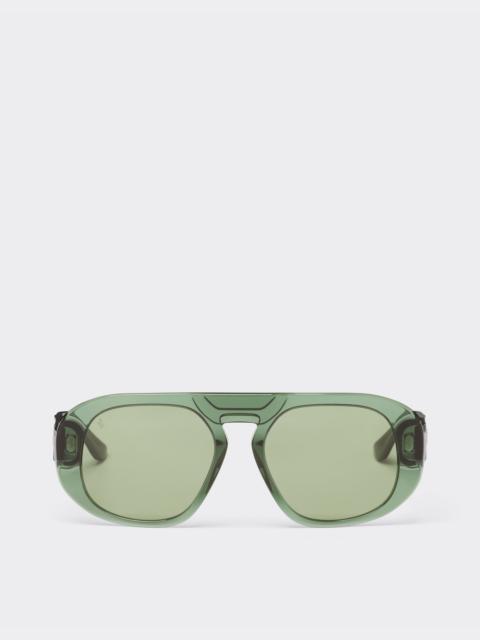 Ferrari Ferrari sunglasses in transparent dark green acetate with green lenses