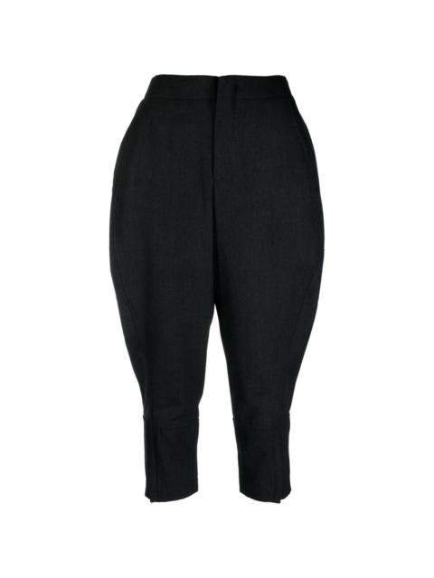 concealed-fastening wool cropped trousers