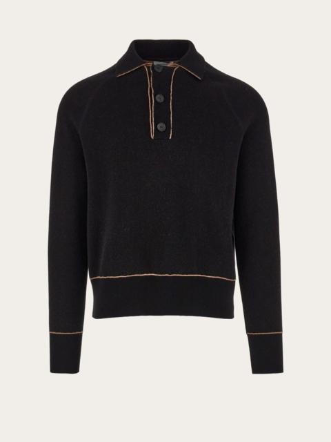 FERRAGAMO SWEATER WITH TRIM DETAIL