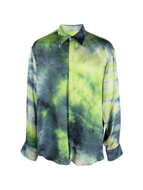 MSGM abstract-print long-sleeve shirt