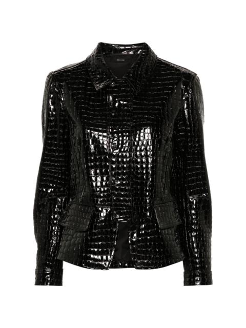 TOM FORD patent-finish leather jacket