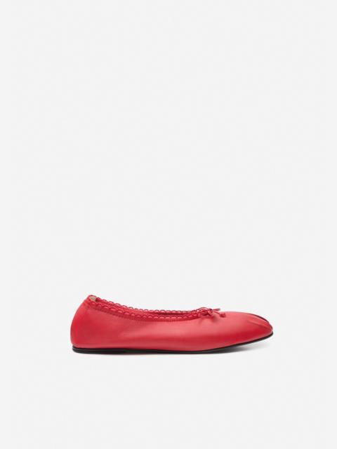 MAGDA BUTRYM Gathered ballet flats in red leather