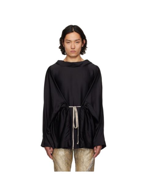 Rick Owens Black Hollywood Hooded Tunic Hoodie