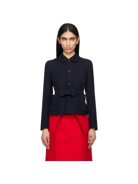 Navy Wool Gabardine Medium Blazer