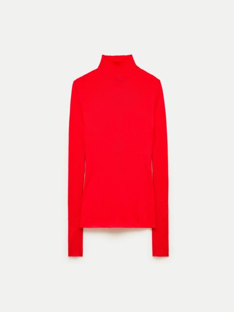 J.CREW Ribbed merino turtleneck sweater
