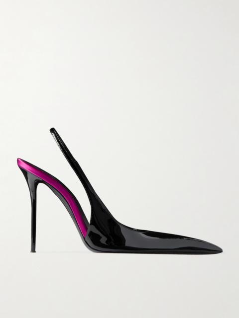 SAINT LAURENT Amalia Patent-leather Slingback Pumps