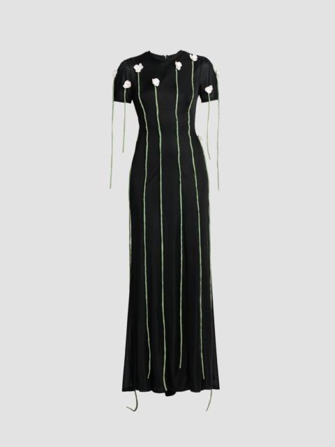 Moschino Women's Floral Appliqué Maxi Dress - Multi Black