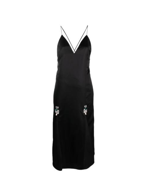 WALES BONNER crystal-embellished satin dress