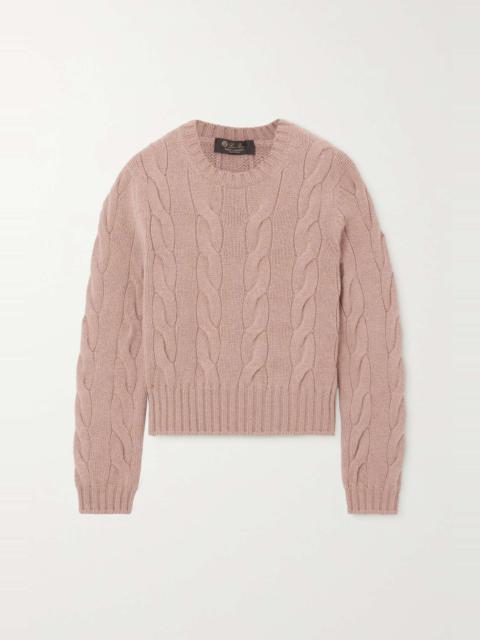 Cropped cable-knit cashmere sweater
