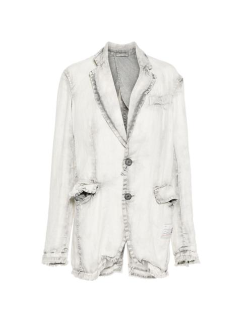 single-breasted linen blazer