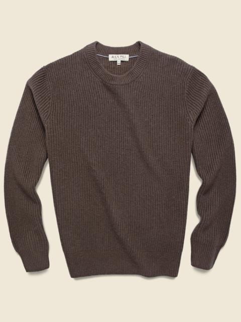 ALEX MILL Cashmere Jordan Sweater - Espresso