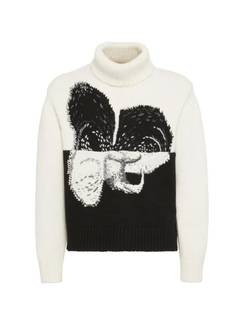 Alexander McQueen spliced orchid jumper