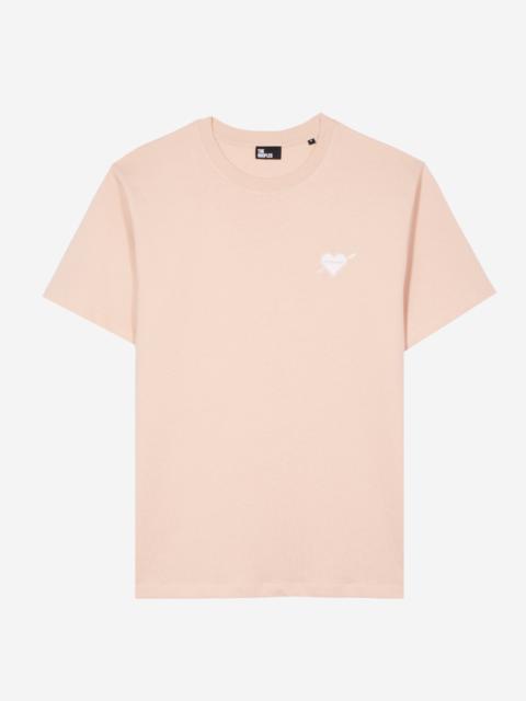 The Kooples T-SHIRT WITH PINK HEART FLOCK