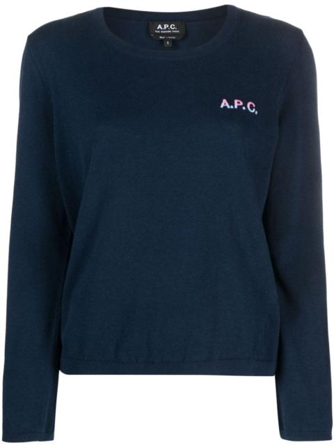 logo-embroidered cotton jumper