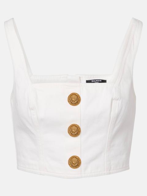 Balmain Denim crop top