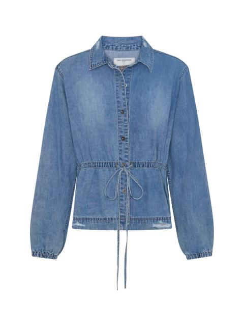 ONE TEASPOON Drawstring Denim Shirt - Washed Blue