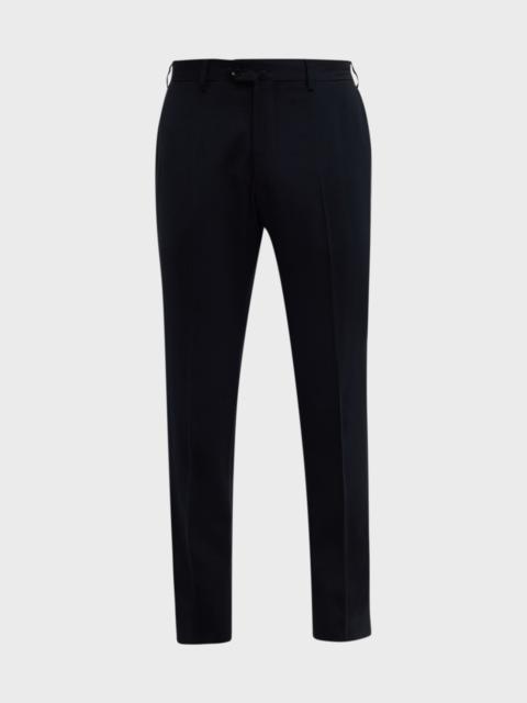 Men's Solid Flat-Front Pants